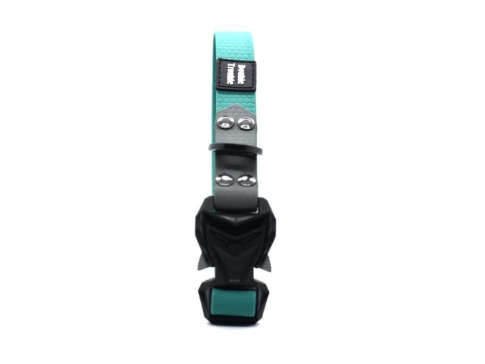 Waterproof COBRA Collar - 2,5cm, Turquoise/Grey - Image 2