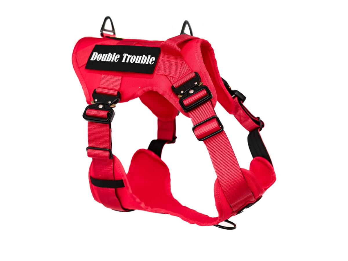 red tactical harness Multifunctional Tactical Dog Harness - Red - Image 1