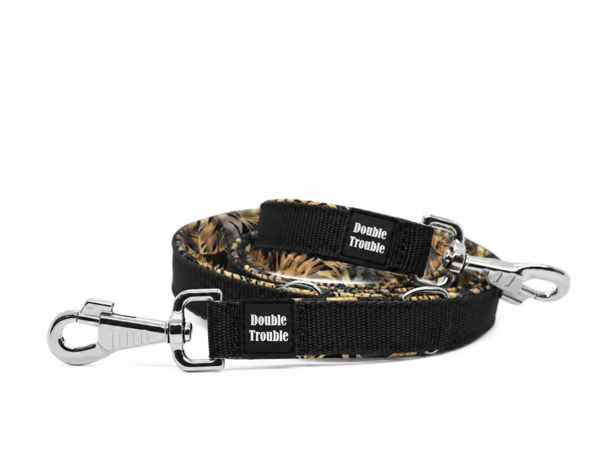 Classic povodec nastavljiv / handsfree - 200cm Povodec CLASSIC – Črn/Jungle - slika 1